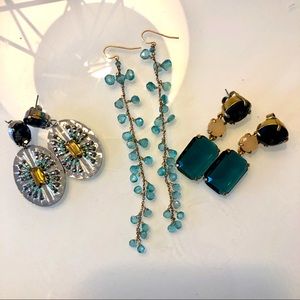 Set of 3 jewel-toned earrings Alexis Bittar J Crew